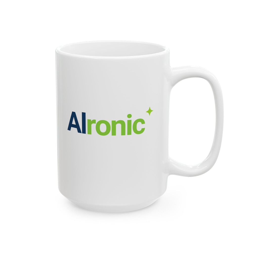 Mug featuring "AI Took My Job. Joke’s on AI." AI humor design by AIronic, gallery view 8