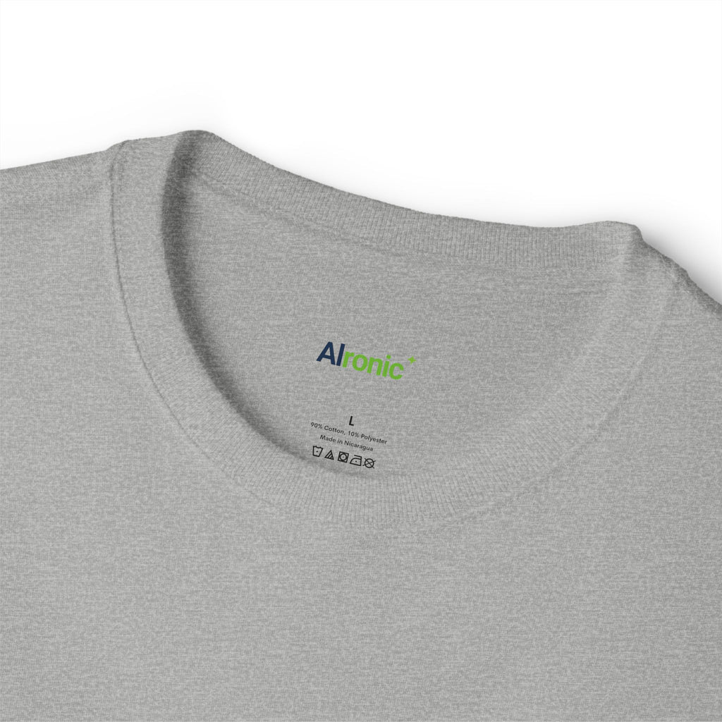 T-Shirt featuring "Hallucinating Facts" AI humor design by AIronic, gallery view 16
