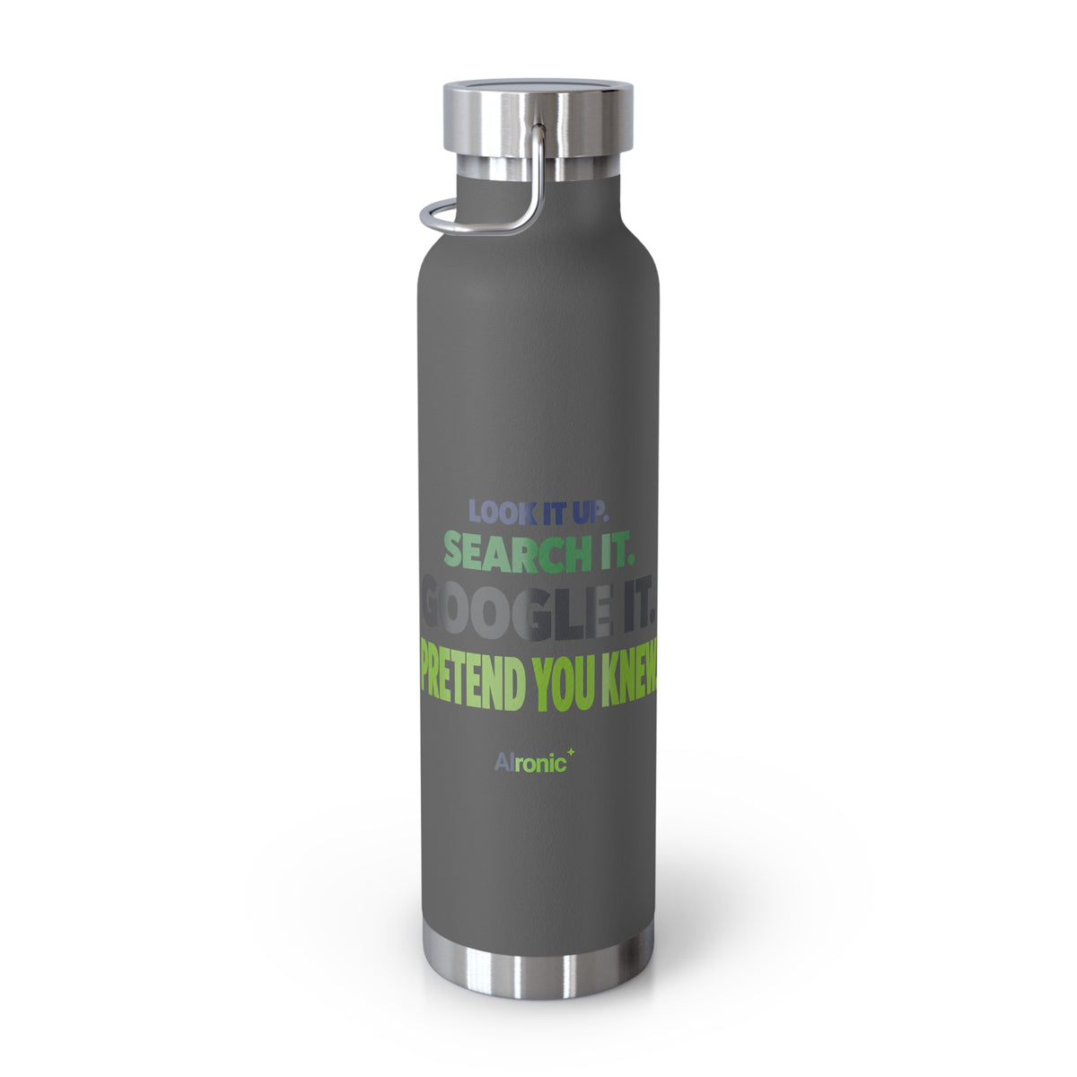 AIronic water bottle featuring "Google It" AI humor design, gallery view 14