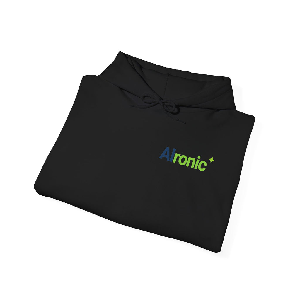 Hoodie featuring "AIronic Logo" AI humor design by AIronic, gallery view 17