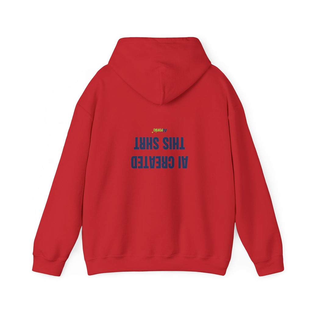 Azalea hoodie featuring “AI created this shirt” AI humor design by AIronic, catalog view 4