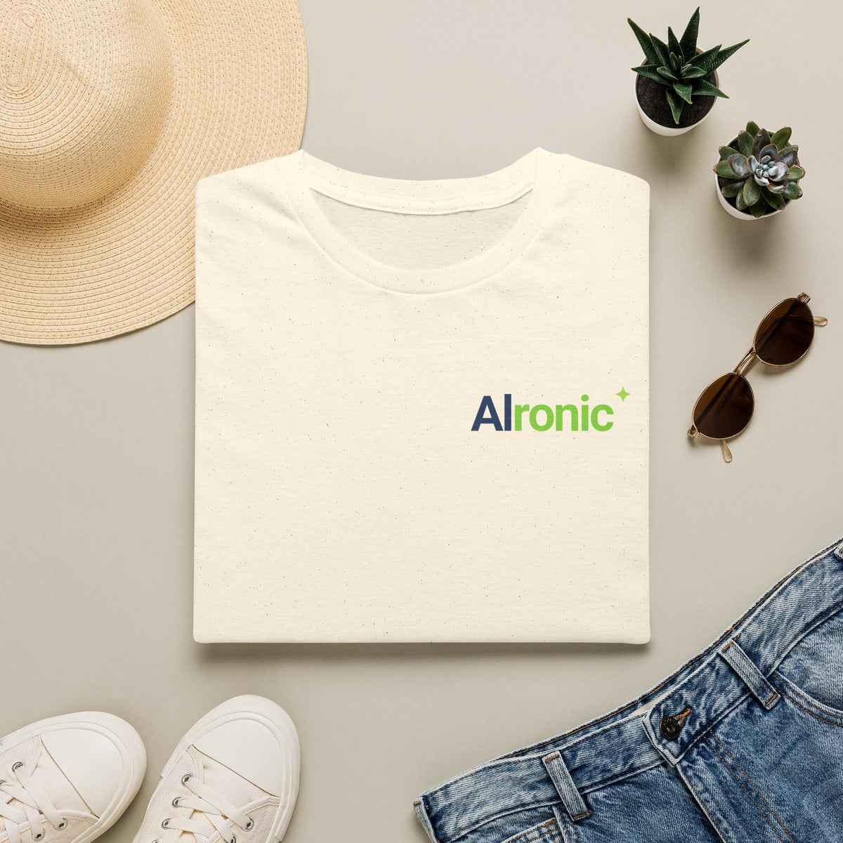 Natural T-Shirt featuring "My Brain Buffered" AI humor design by AIronic, gallery view 6