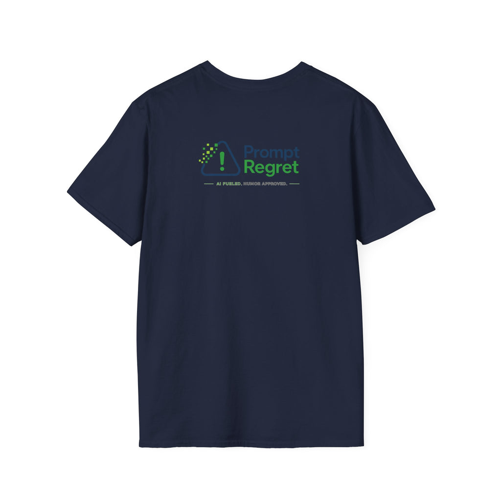 T-Shirt featuring "Not All Who Prompt Are Lost" AI humor design by AIronic, gallery view 20