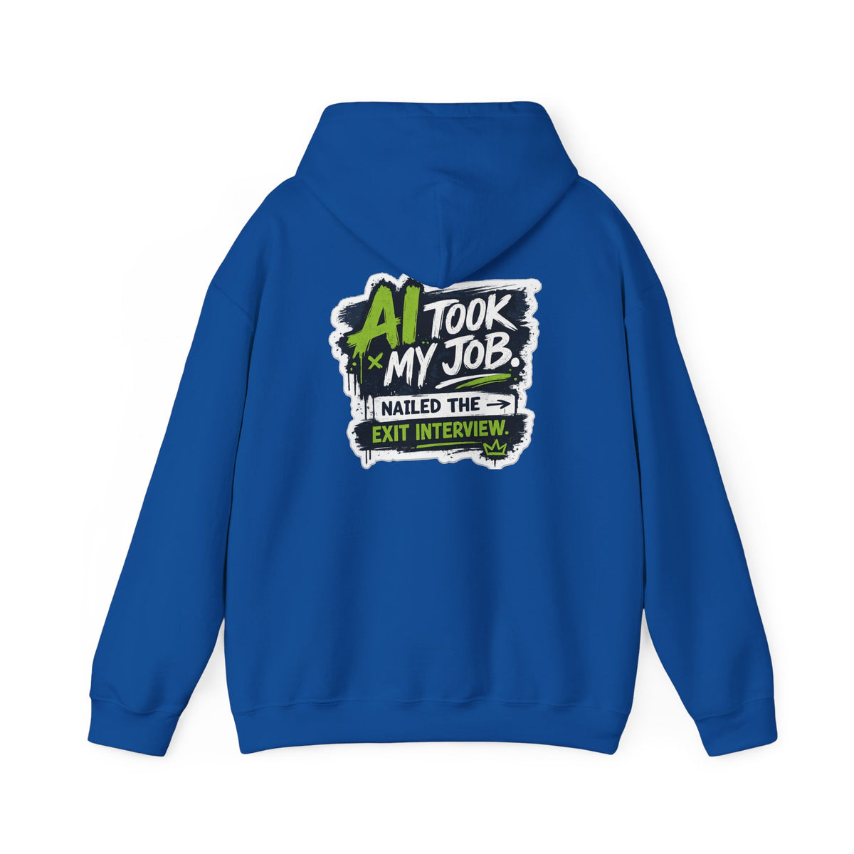 Hoodie featuring “AI Took My Job” AI humor design by AIronic, gallery view 37