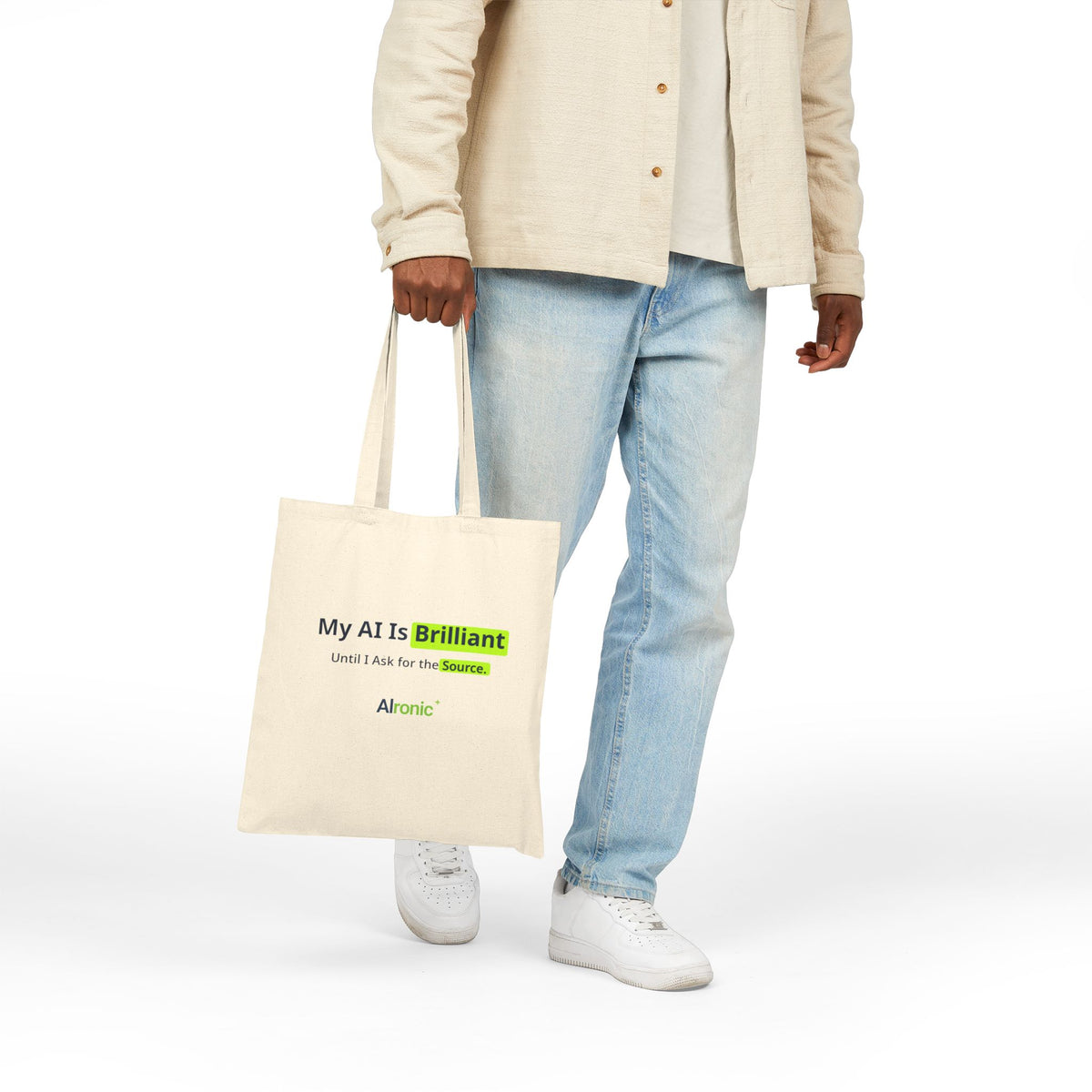 My AI Is Brilliant Until I Ask for the Source Tote Bag | AIronic | AI Humor
