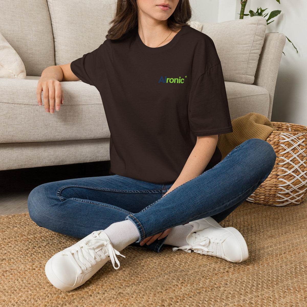 AIronic T-shirt featuring "Premature Human Confidence" AI humor design, gallery view 4