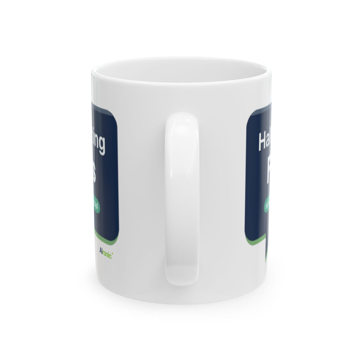 Mug featuring "Hallucinating Facts" AI humor design by AIronic, gallery view 3