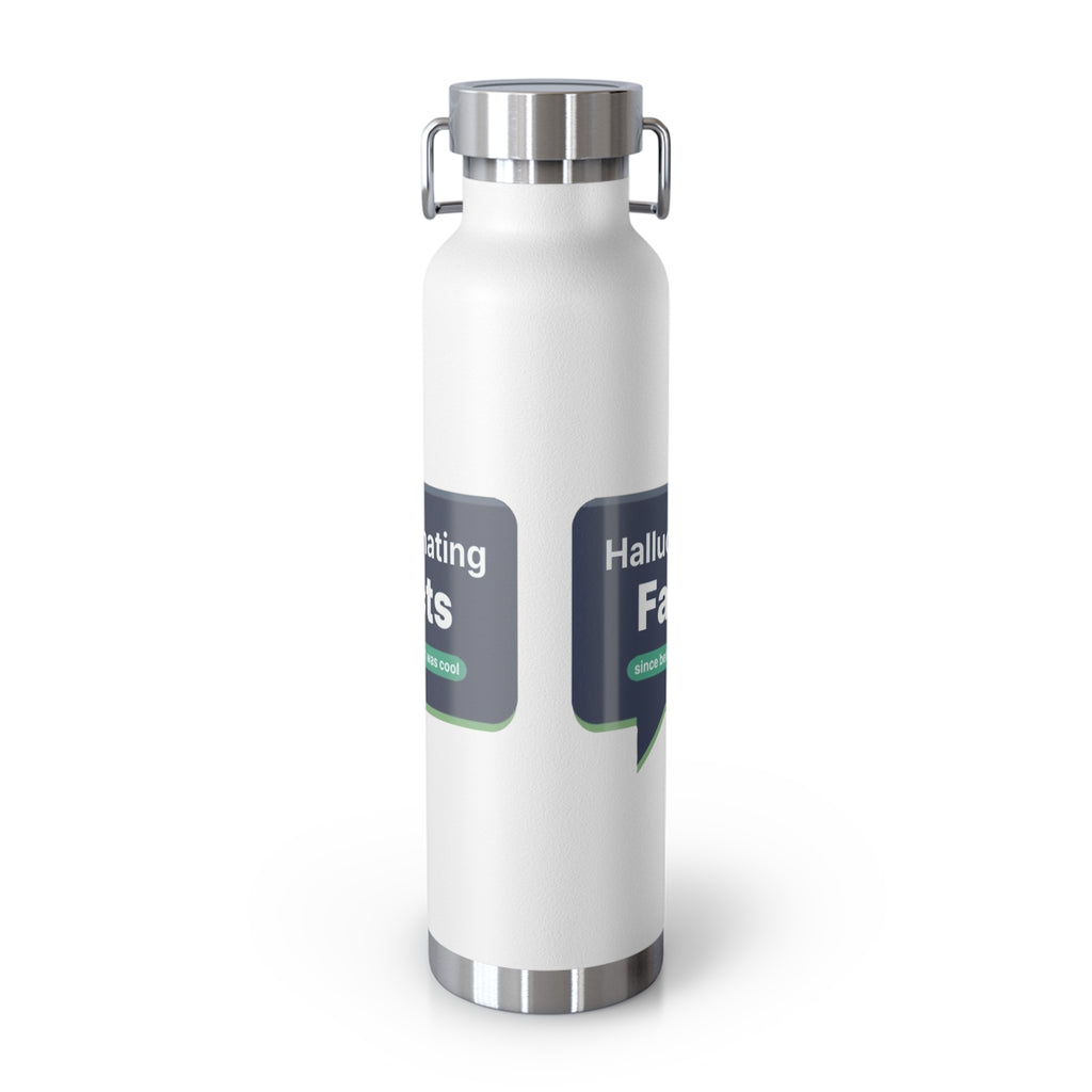 Water Bottle featuring "Hallucinating Facts" AI humor design by AIronic, gallery view 10