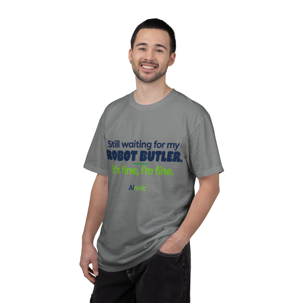 Still Waiting for My Robot Butler T-Shirt — Funny Tech Humor Tee