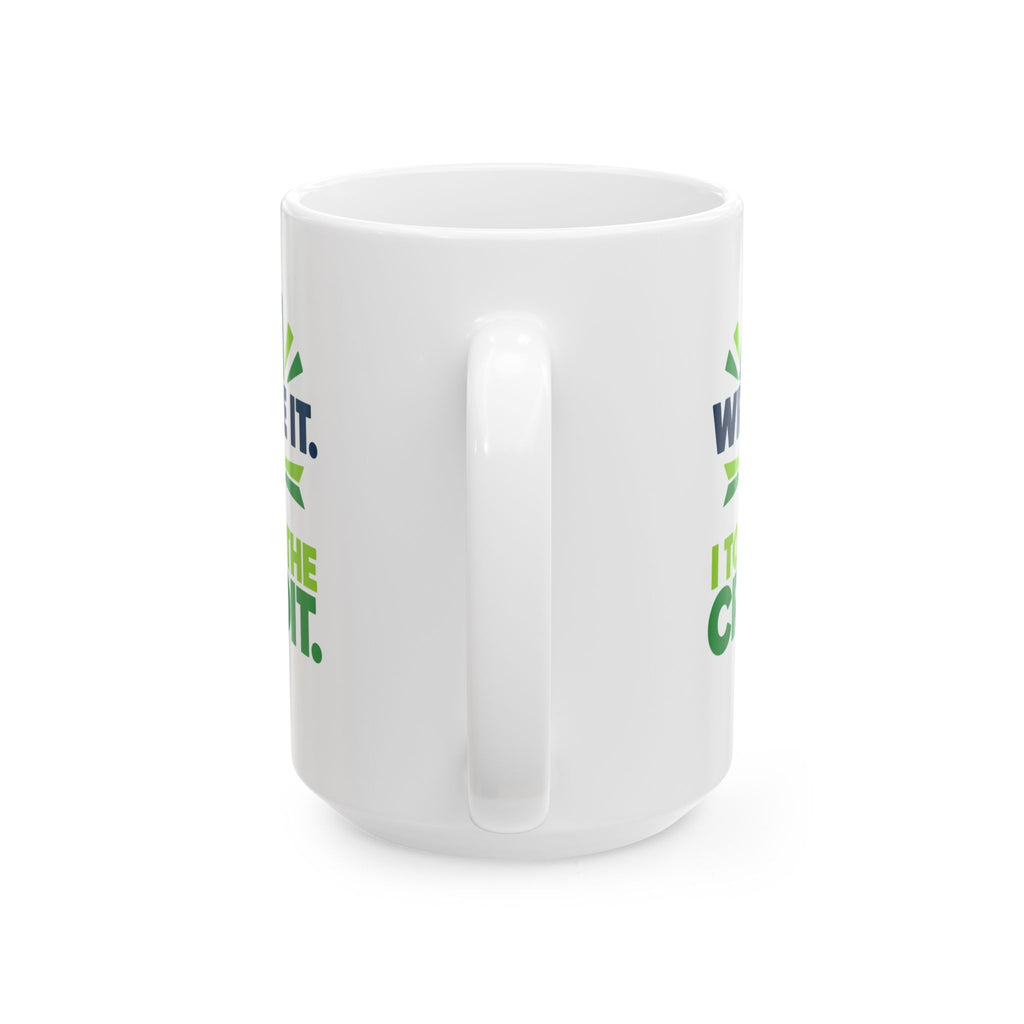 Mug featuring "AI Wrote It. I Took the Credit." AI humor design by AIronic, gallery view 6