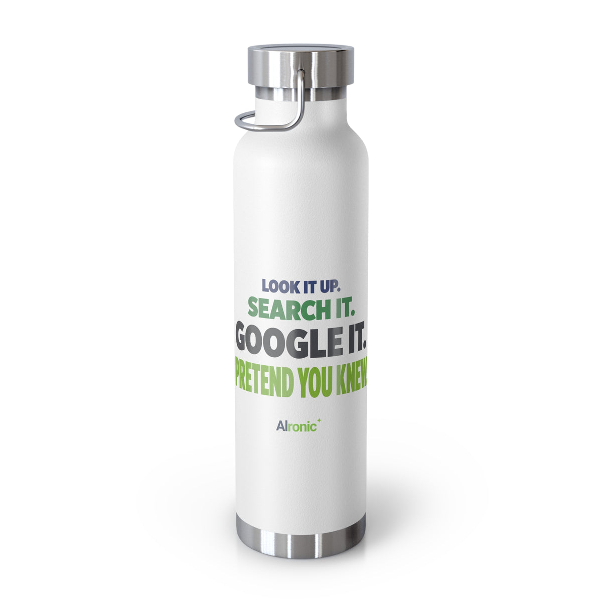 AIronic water bottle featuring "Google It" AI humor design, gallery view 10