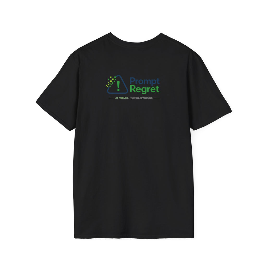 T-Shirt featuring "Not All Who Prompt Are Lost" AI humor design by AIronic, gallery view 11
