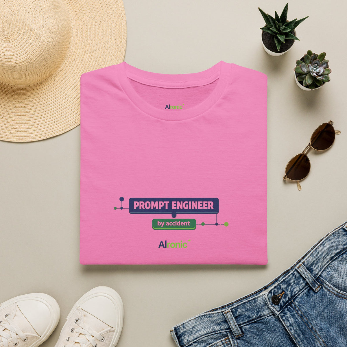 Azalea T-Shirt featuring "Prompt Engineer by Accident" AI humor design by AIronic, gallery view 10