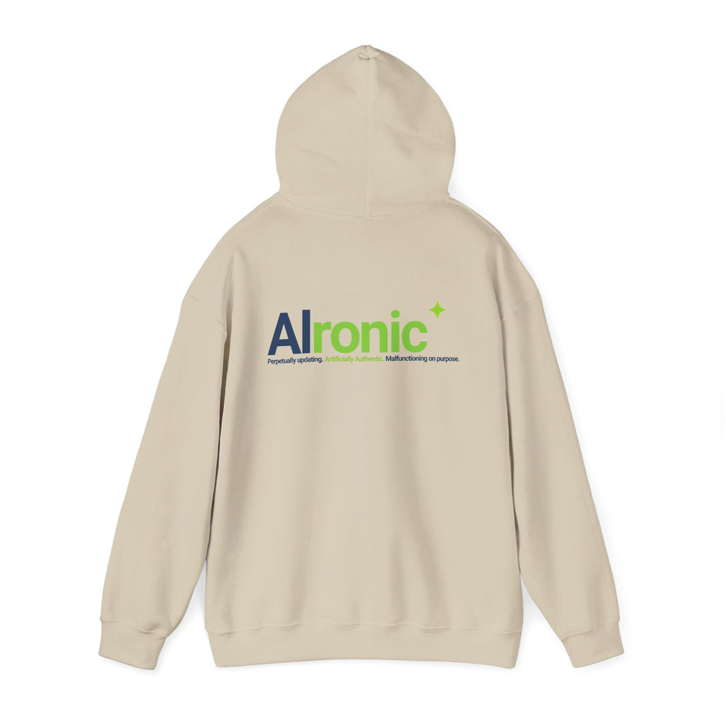 Hoodie featuring "AIronic Logo" AI humor design by AIronic, gallery view 19