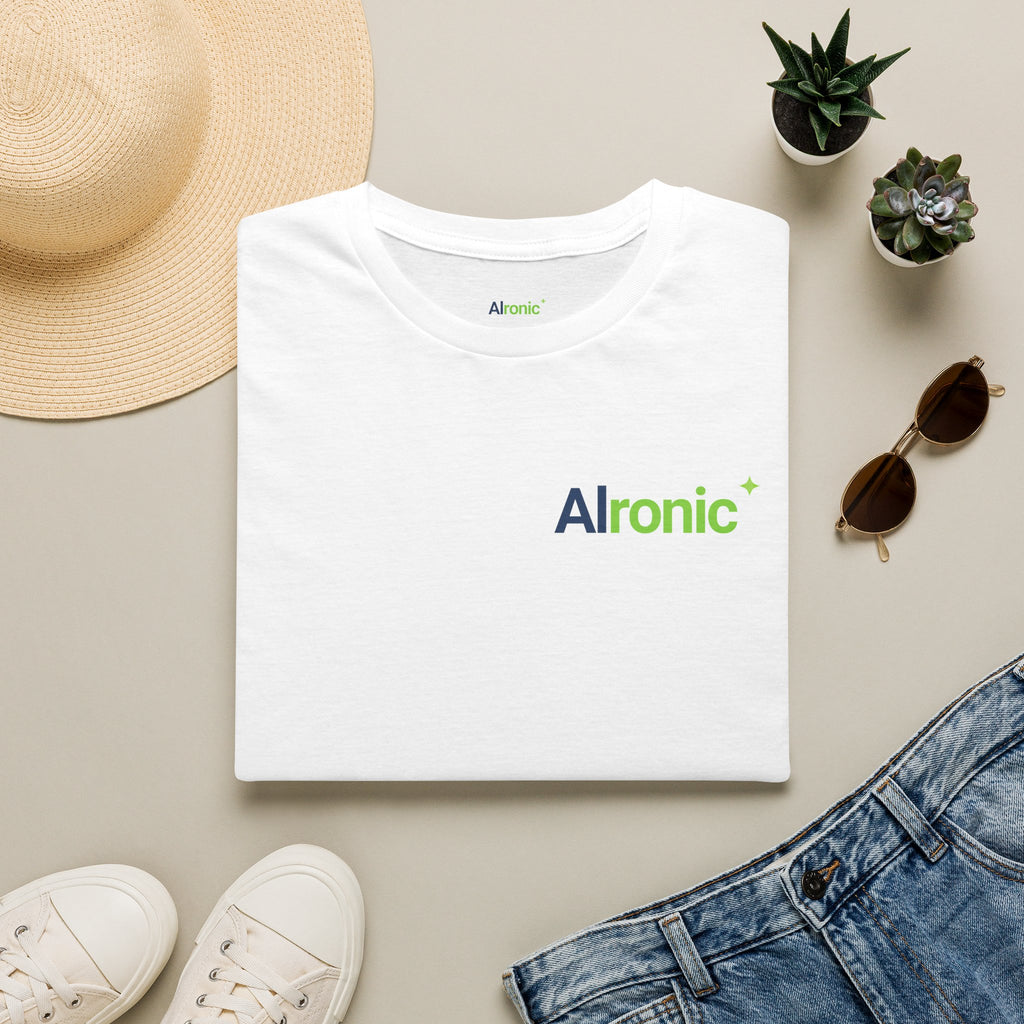 T-Shirt featuring "AIronic Logo with AIron" AI humor design by AIronic, gallery view 13