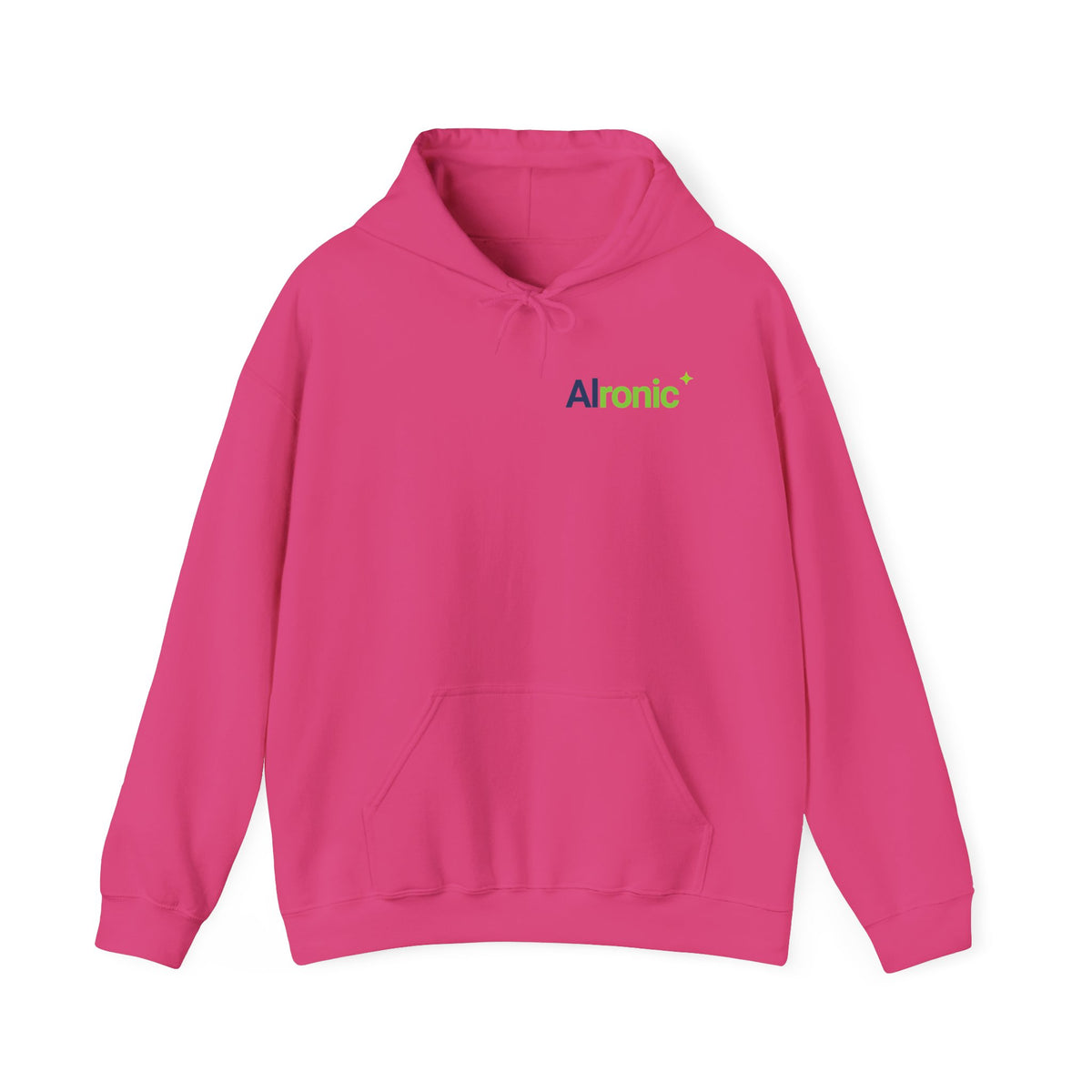Heliconia Hoodie featuring "AIronic Logo" AI humor design by AIronic, gallery view 10