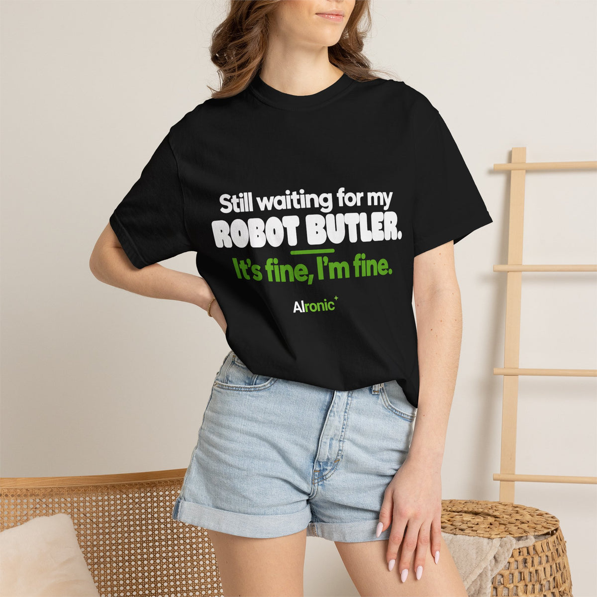 Still Waiting for My Robot Butler T-Shirt — Funny Tech Humor Tee
