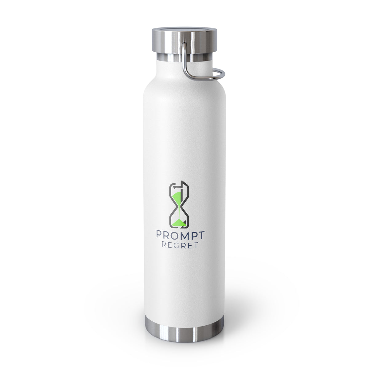 White Water Bottle featuring "AIronic Prompt Regret Logo" AI humor design by AIronic, gallery view 1