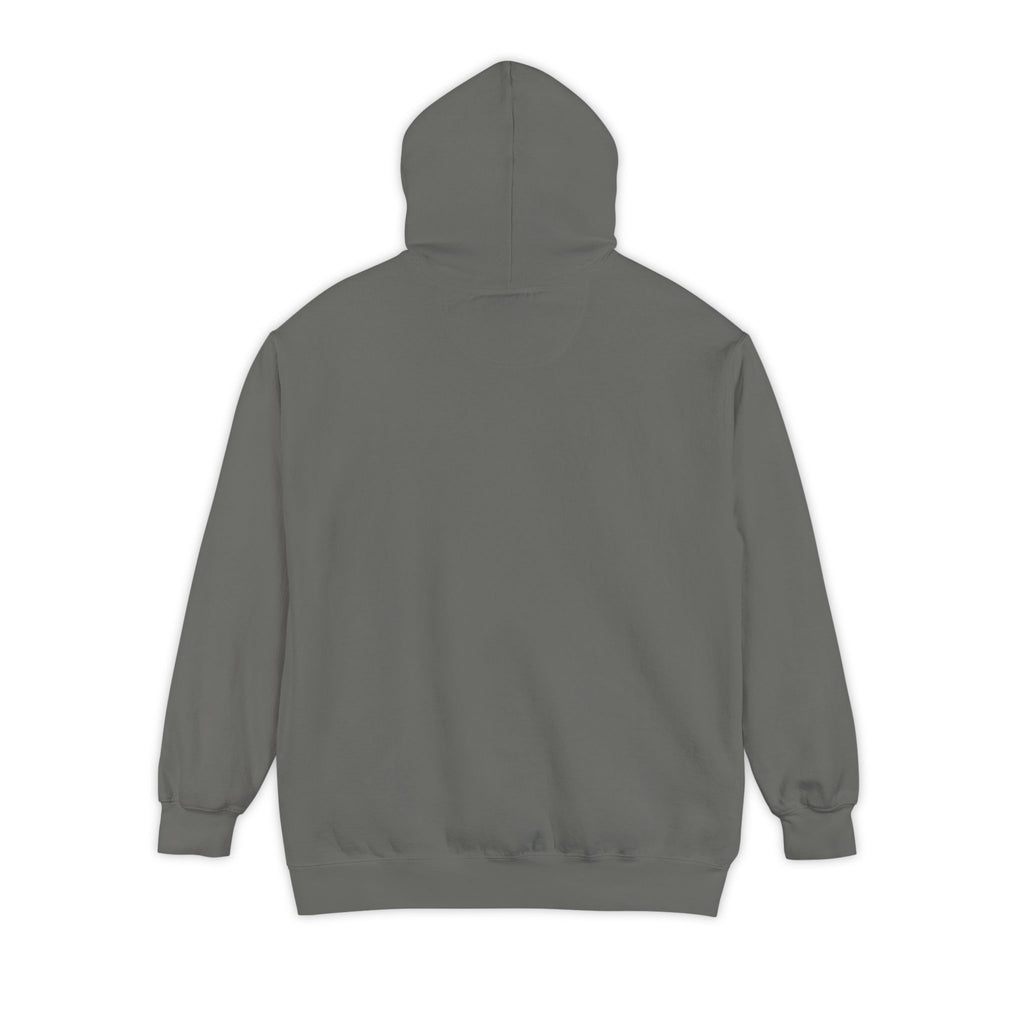 Grey hoodie featuring “My AI agent has boundary issues” AI humor design by AIronic, catalog view 3