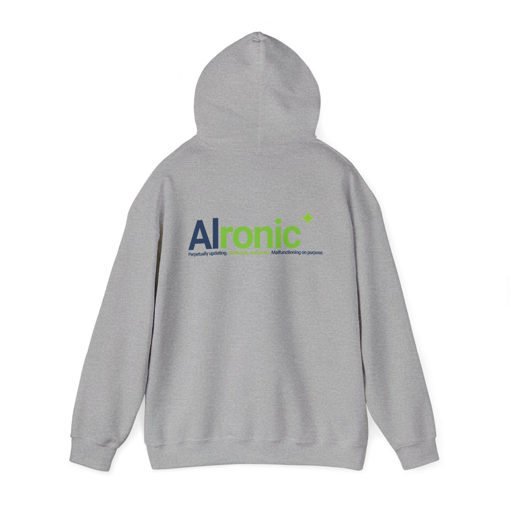 Hoodie featuring "AIronic Logo" AI humor design by AIronic, gallery view 22