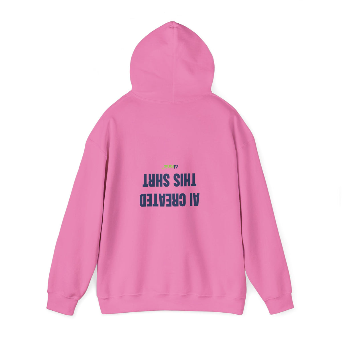 Sport Grey hoodie featuring “AI created this shirt” AI humor design by AIronic, catalog view 4