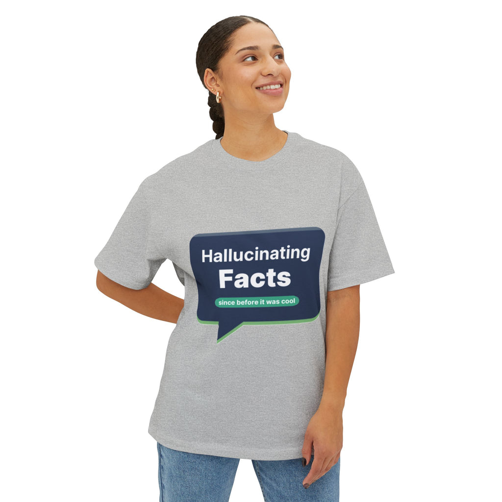 T-Shirt featuring "Hallucinating Facts" AI humor design by AIronic, gallery view 18
