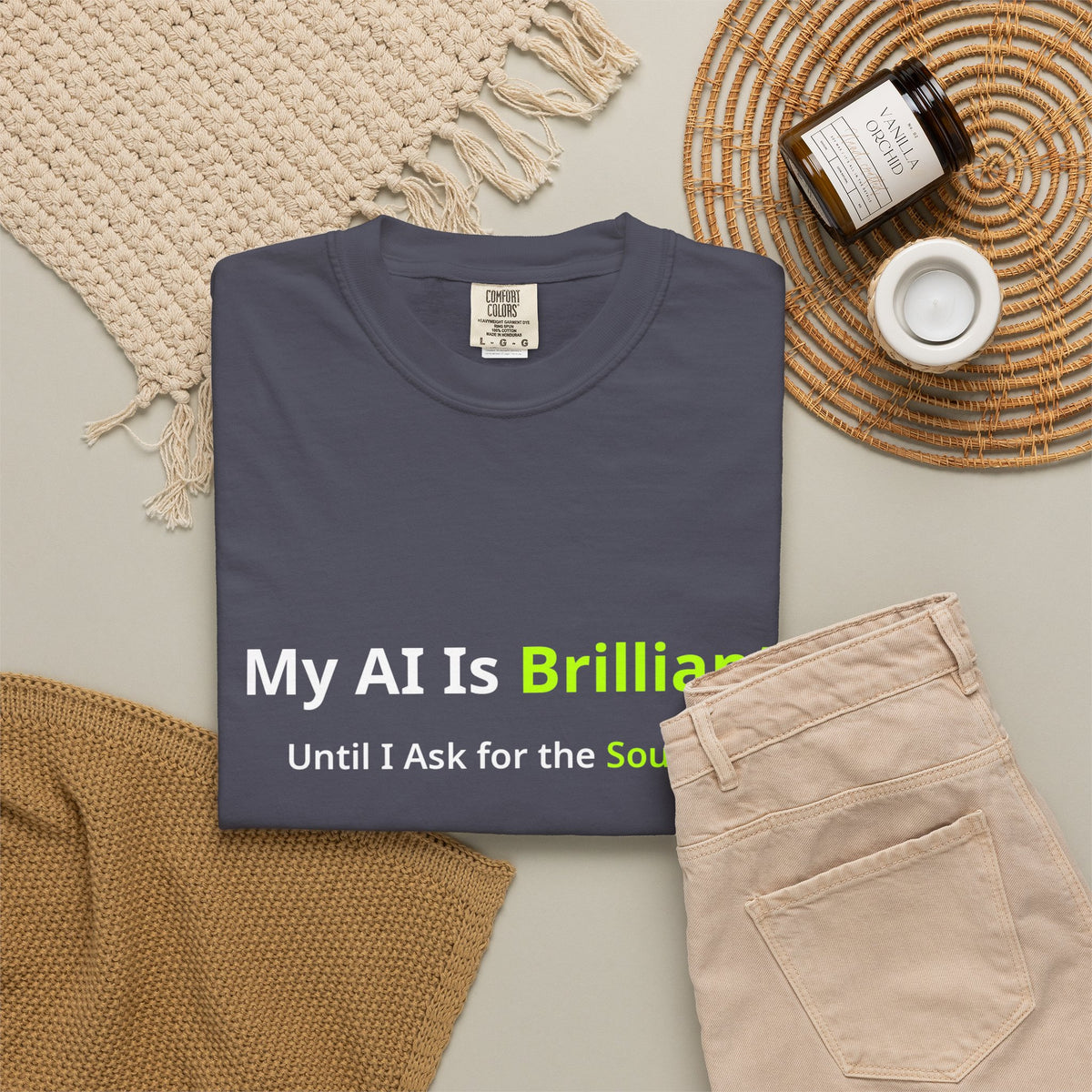 My AI Is Brilliant Until I Ask for the Source T-Shirt | AIronic | AI Humor