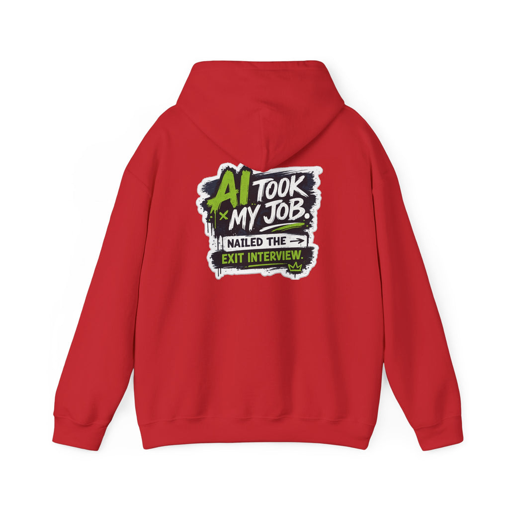 Hoodie featuring “AI Took My Job” AI humor design by AIronic, gallery view 46
