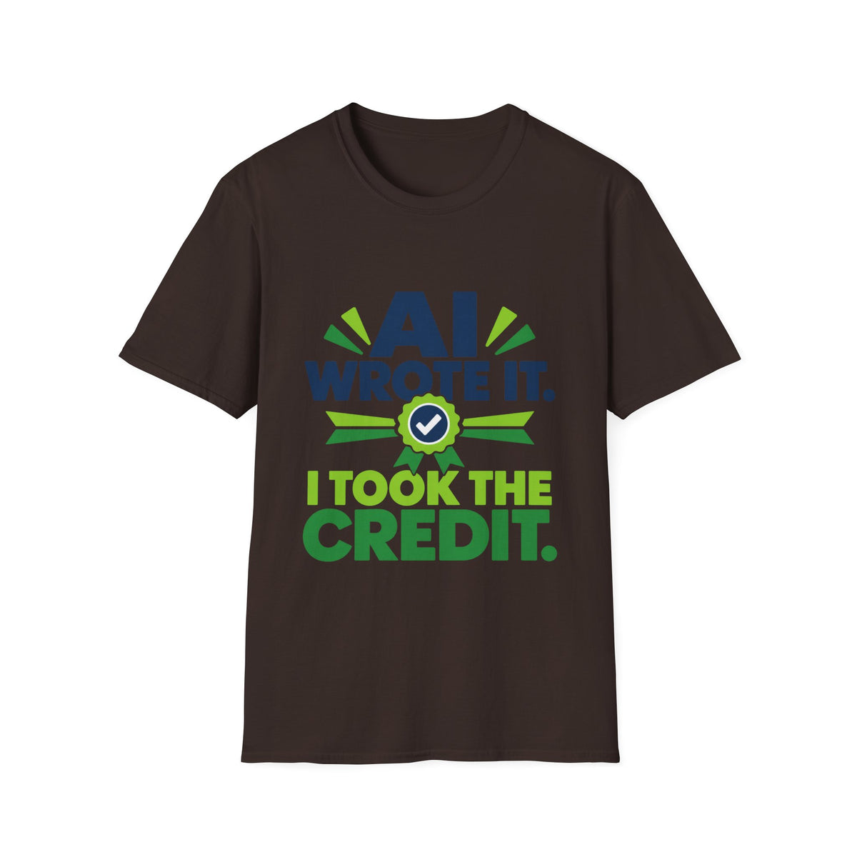 T-Shirt featuring "AI Wrote It. I Took the Credit." AI humor design by AIronic, gallery view 20