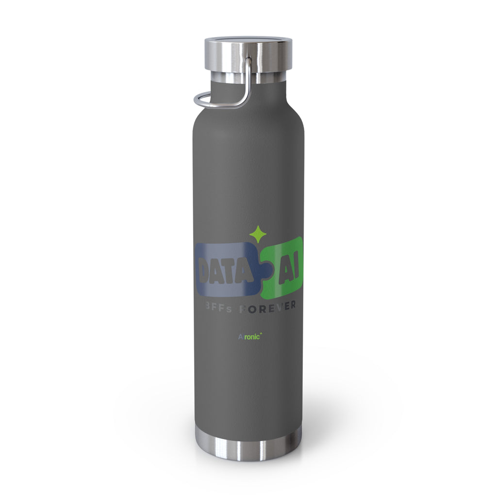 AIronic Water Bottle featuring "Data + AI BFFs Forever" AI humor design, gallery view 11