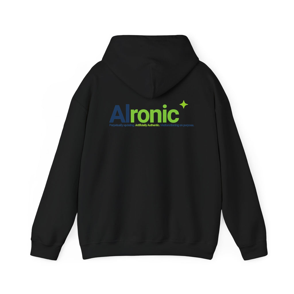 Hoodie featuring "AIronic Logo" AI humor design by AIronic, gallery view 15