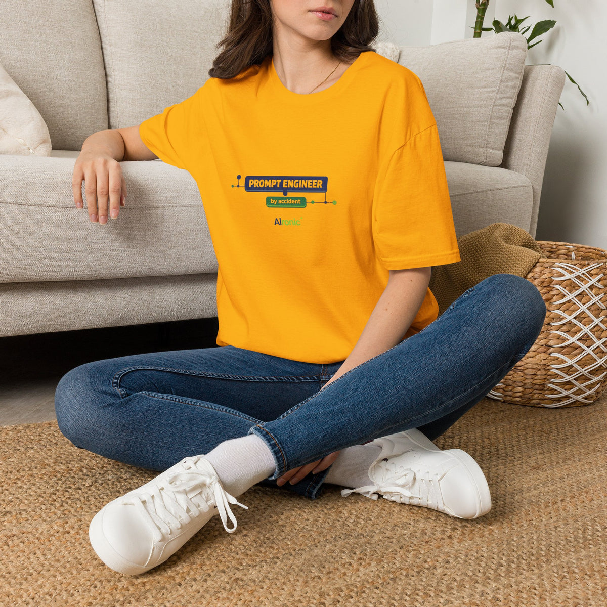 T-Shirt featuring "Prompt Engineer by Accident" AI humor design by AIronic, gallery view 25