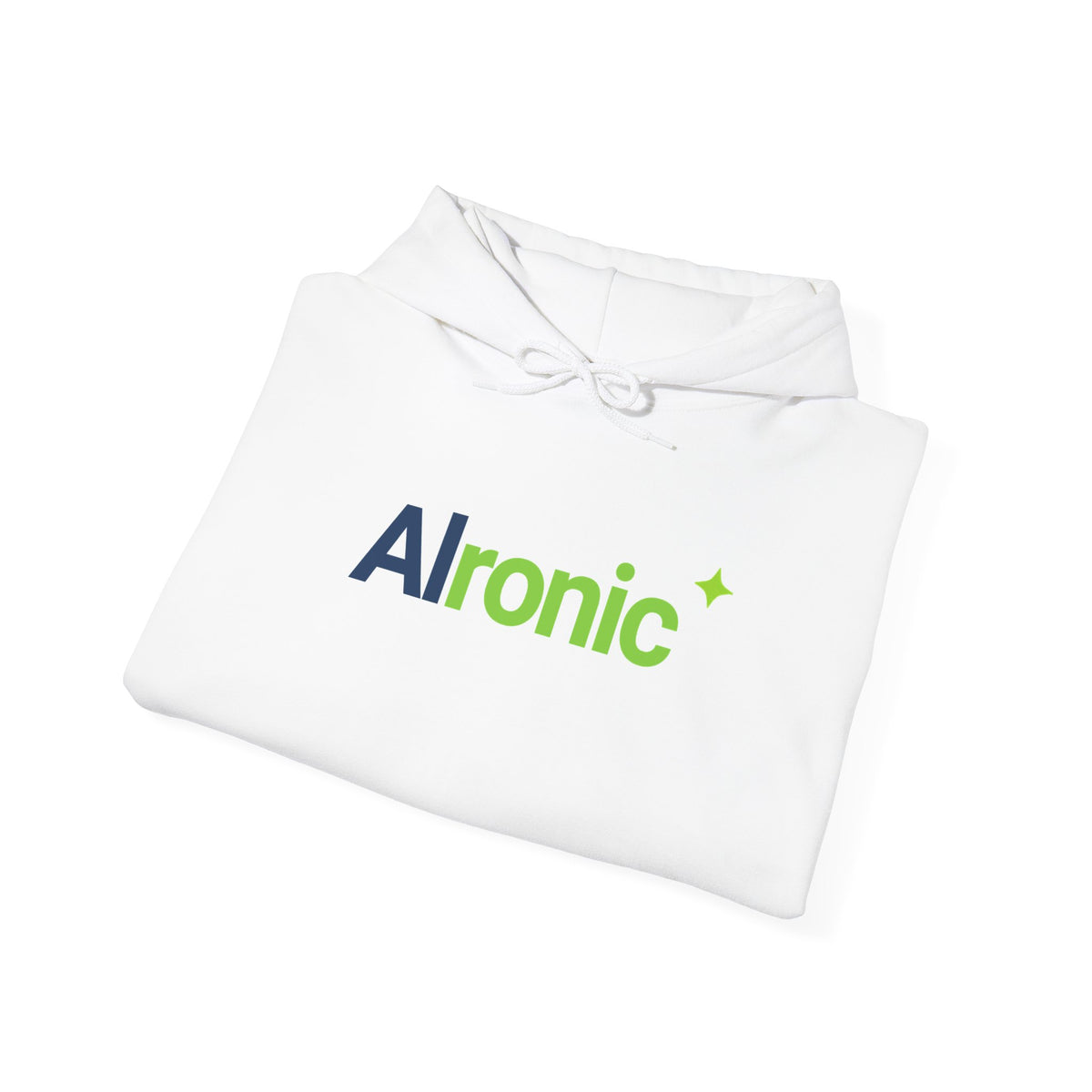 Sand hoodie featuring “AI created this shirt” AI humor design by AIronic, catalog view 2