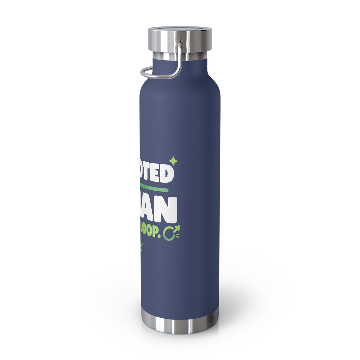AIronic 22oz water bottle featuring “Promoted to Human Outside the Loop” AI humor design, gallery view 31