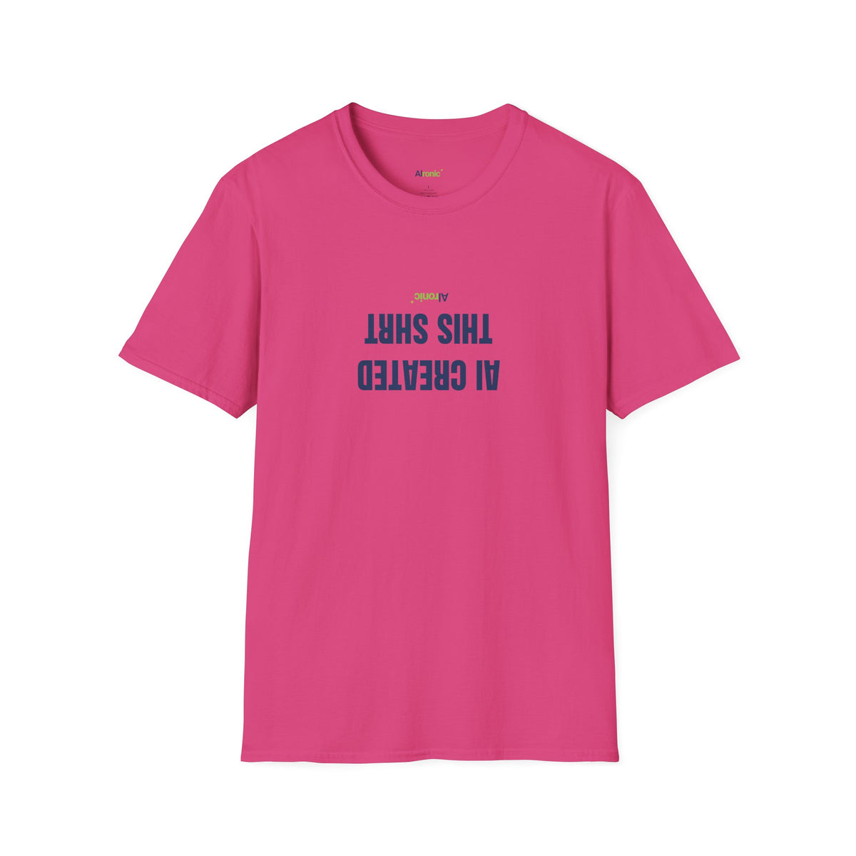 T-Shirt featuring "AI Created" AI humor design by AIronic, gallery view 44