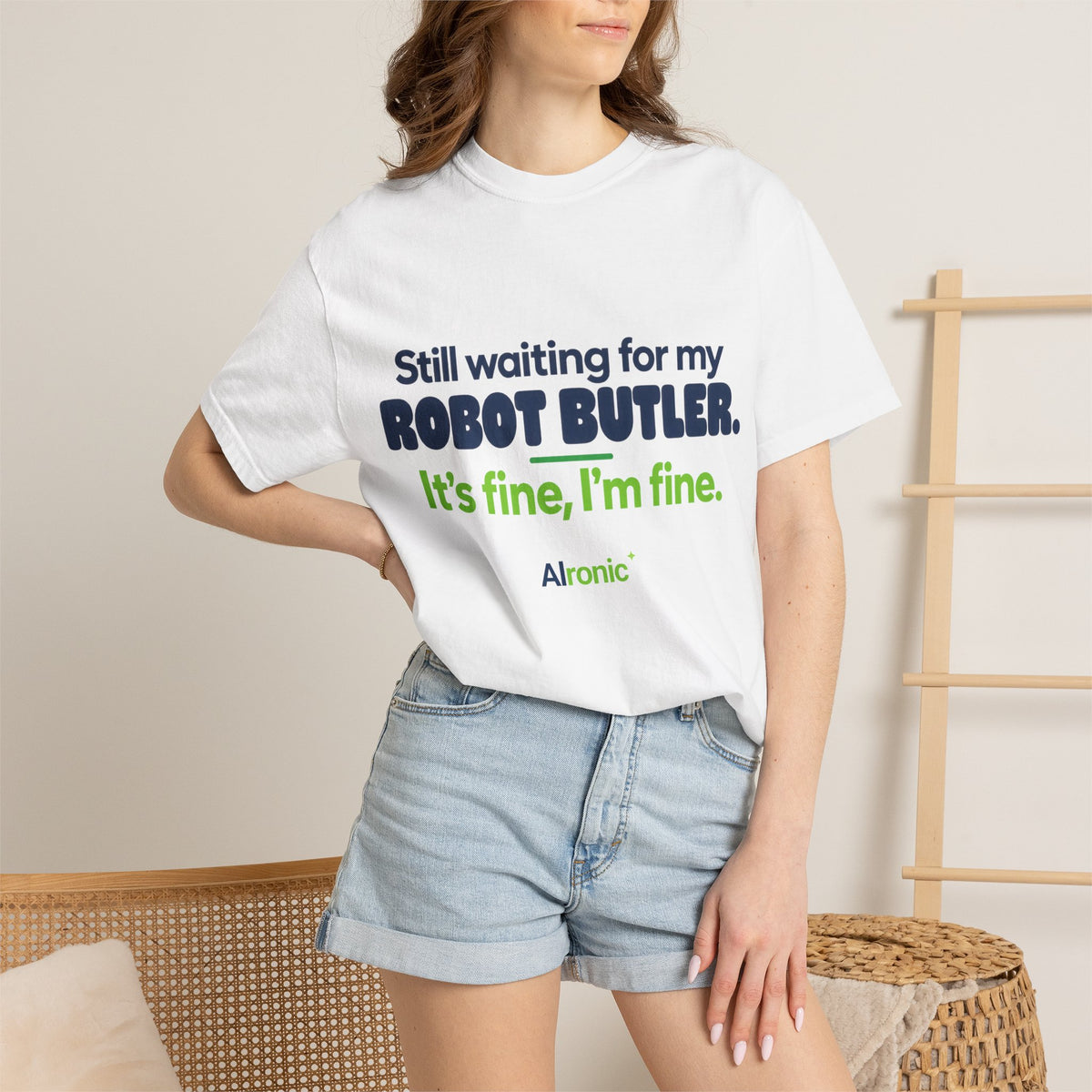 Still Waiting for My Robot Butler T-Shirt — Funny Tech Humor Tee