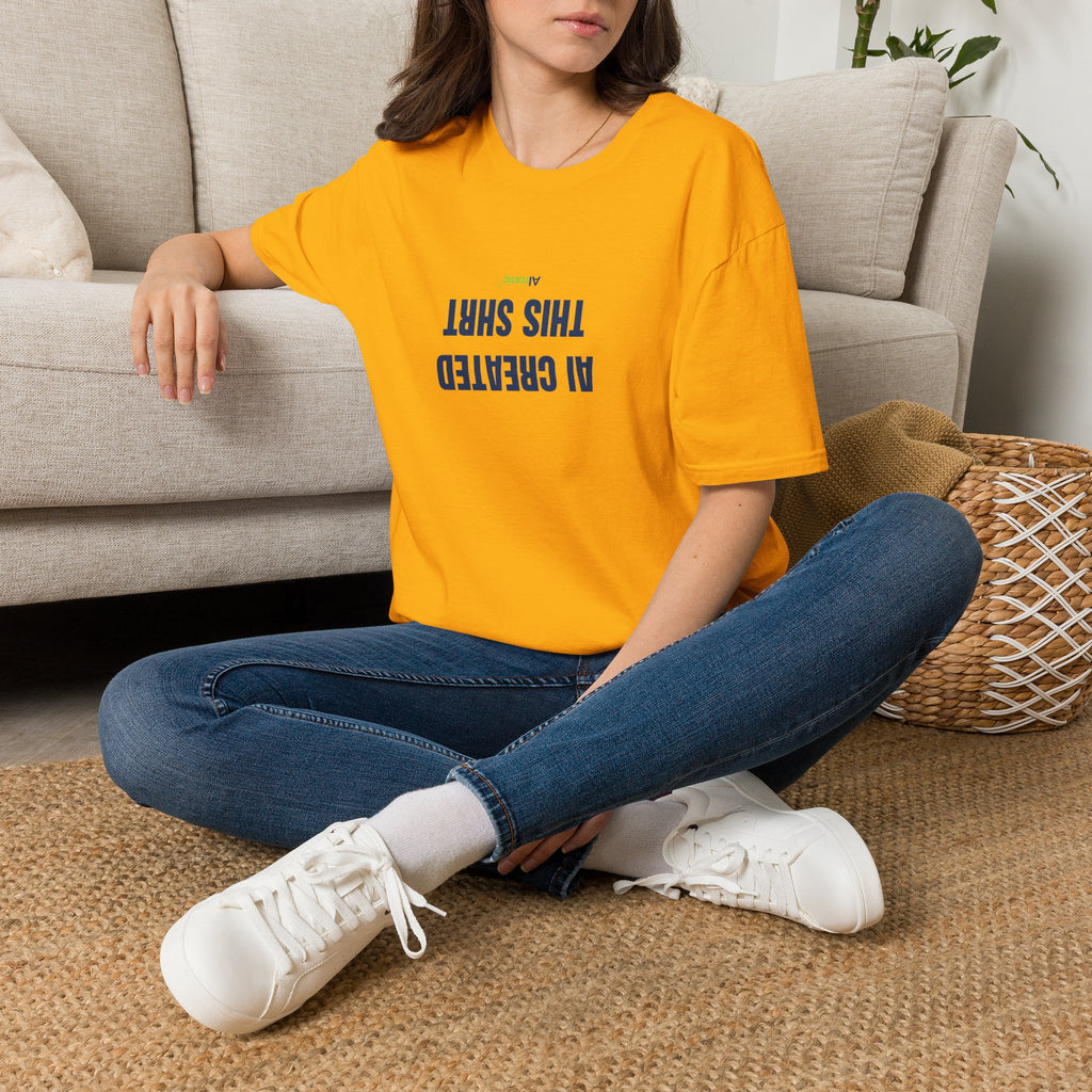 T-Shirt featuring "AI Created" AI humor design by AIronic, gallery view 25