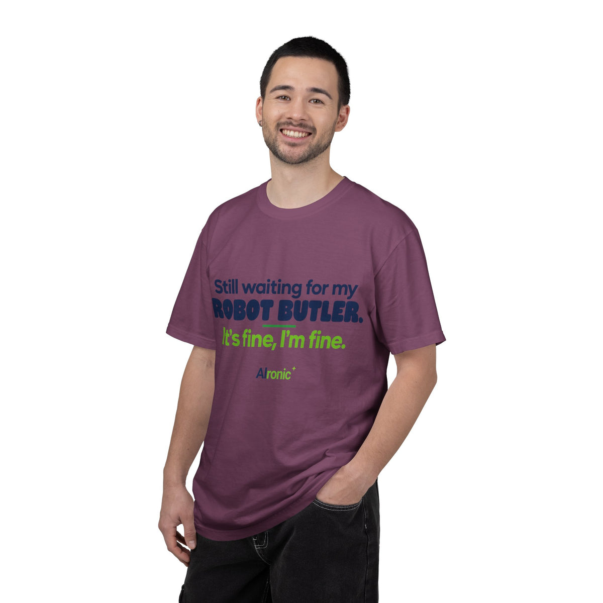 Still Waiting for My Robot Butler T-Shirt — Funny Tech Humor Tee