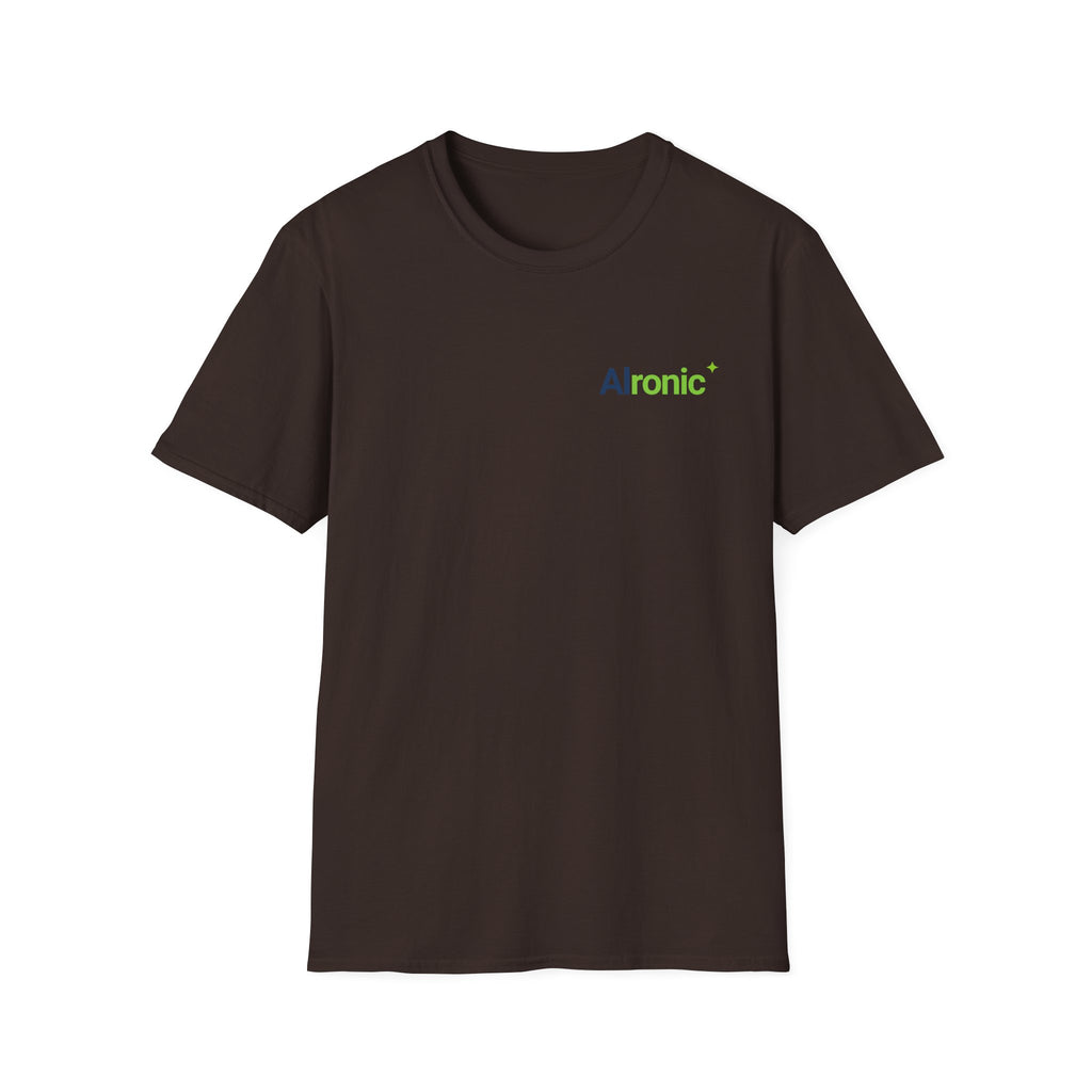 AIronic T-shirt featuring "Premature Human Confidence" AI humor design, gallery view 18
