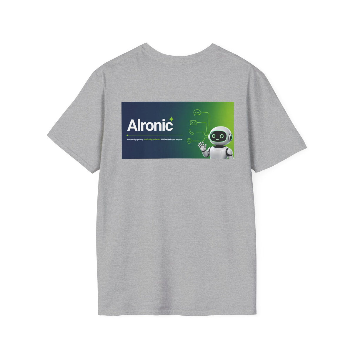 T-Shirt featuring "AIronic Logo with AIron" AI humor design by AIronic, gallery view 24