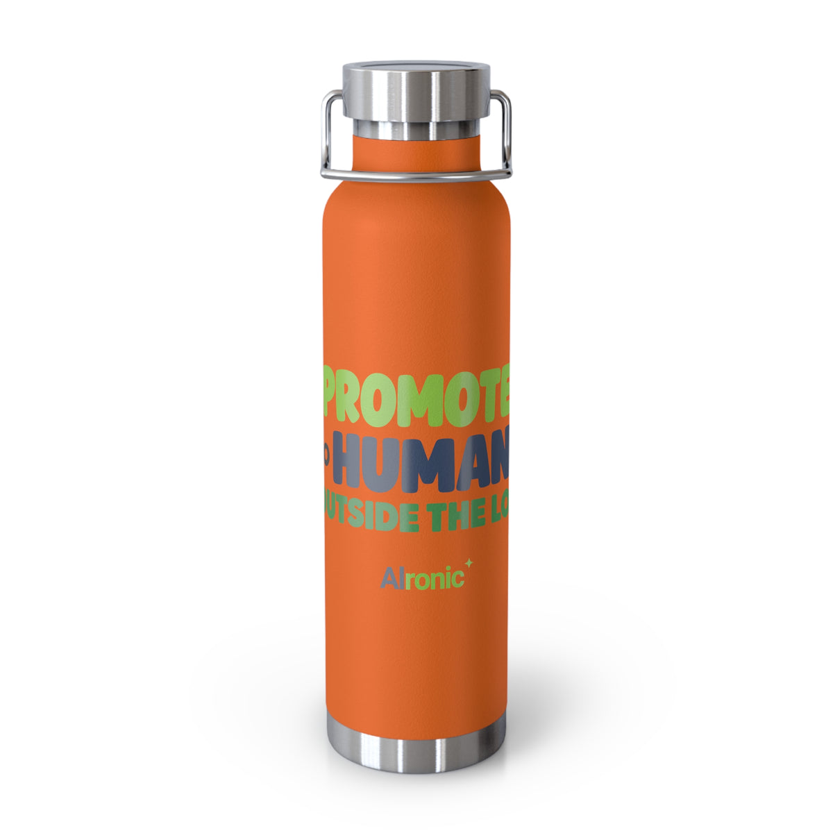 AIronic 22oz water bottle featuring “Promoted to Human Outside the Loop” AI humor design, gallery view 5