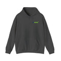 Dark Heather Hoodie featuring "AIronic Minimal Logo" AI humor design by AIronic, gallery view 6