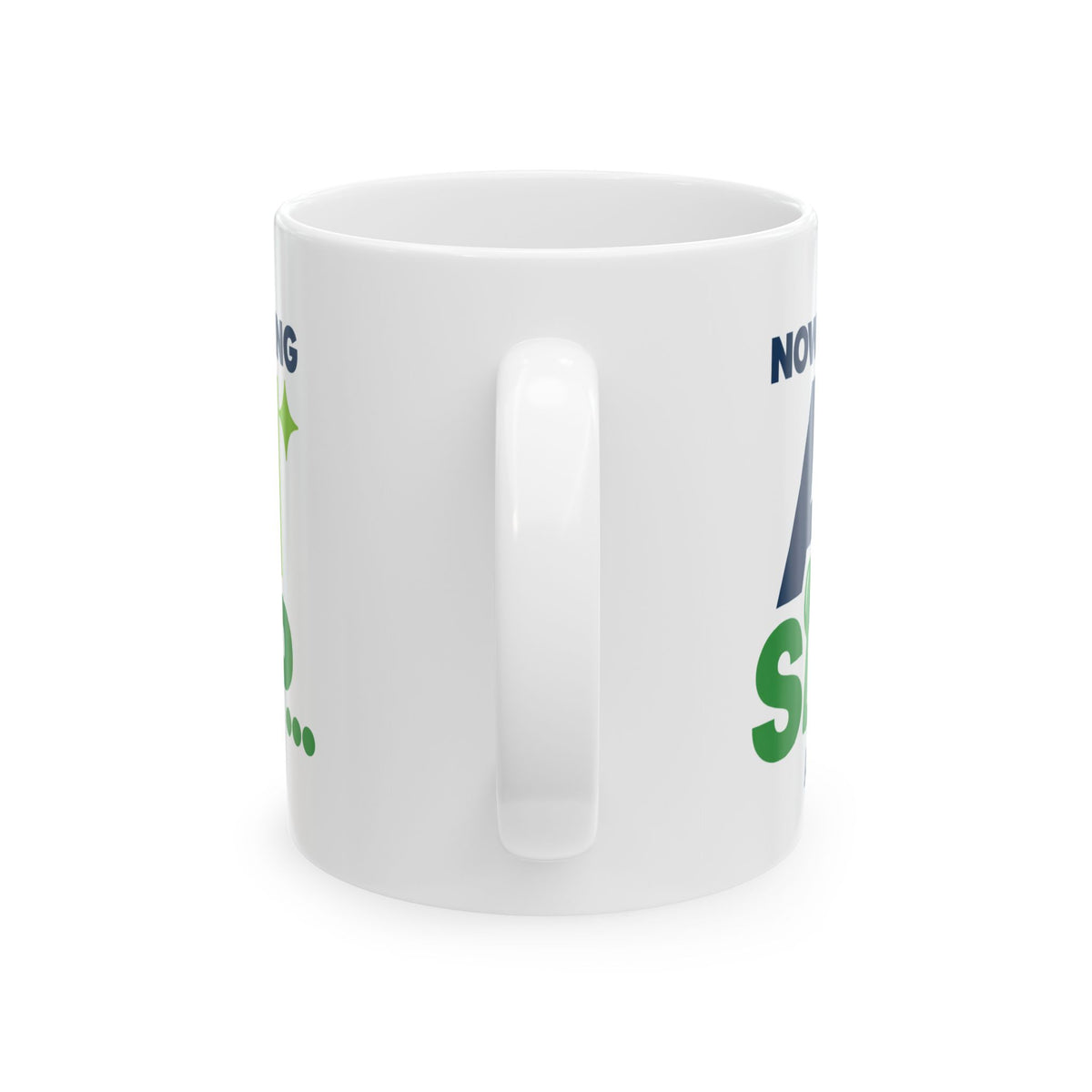 AIronic mug featuring "Now Serving AI Slop" AI humor design, gallery view 4