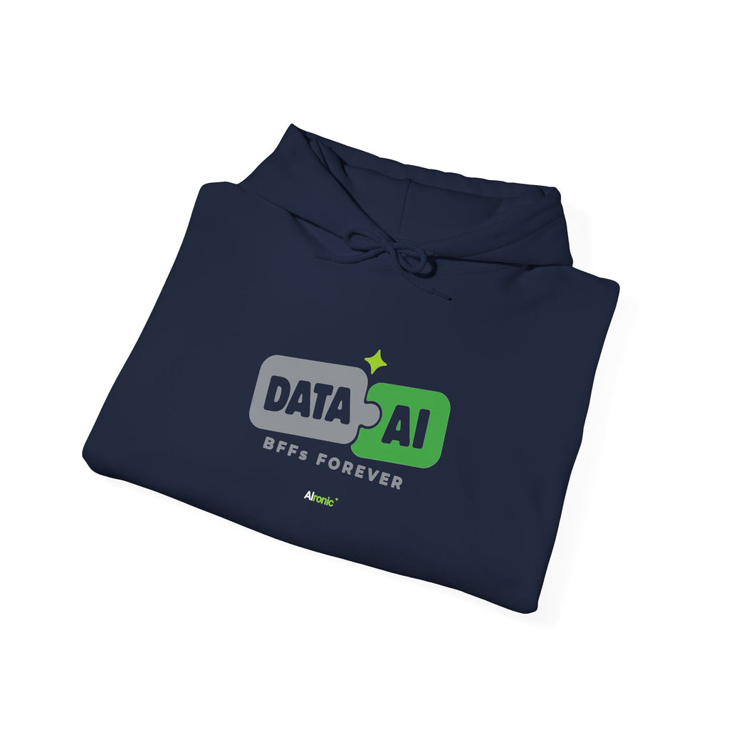 AIronic Hoodie featuring "Data + AI BFFs Forever" AI humor design, gallery view 41