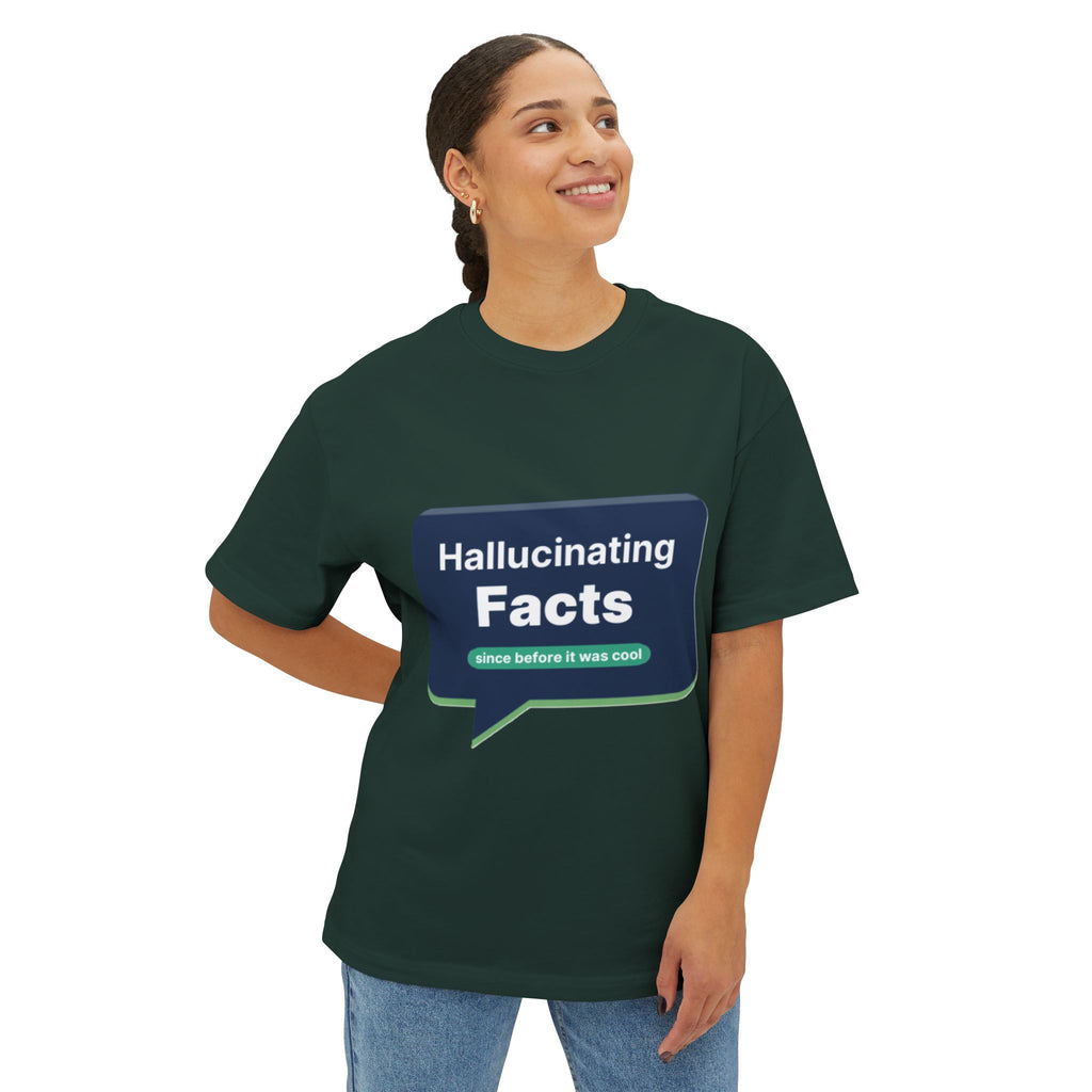 T-Shirt featuring "Hallucinating Facts" AI humor design by AIronic, gallery view 15