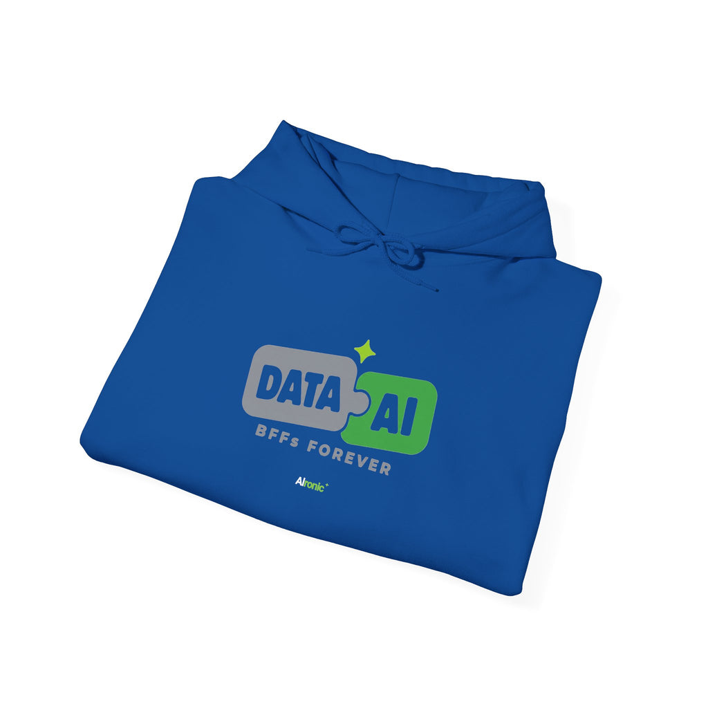AIronic Hoodie featuring "Data + AI BFFs Forever" AI humor design, gallery view 38