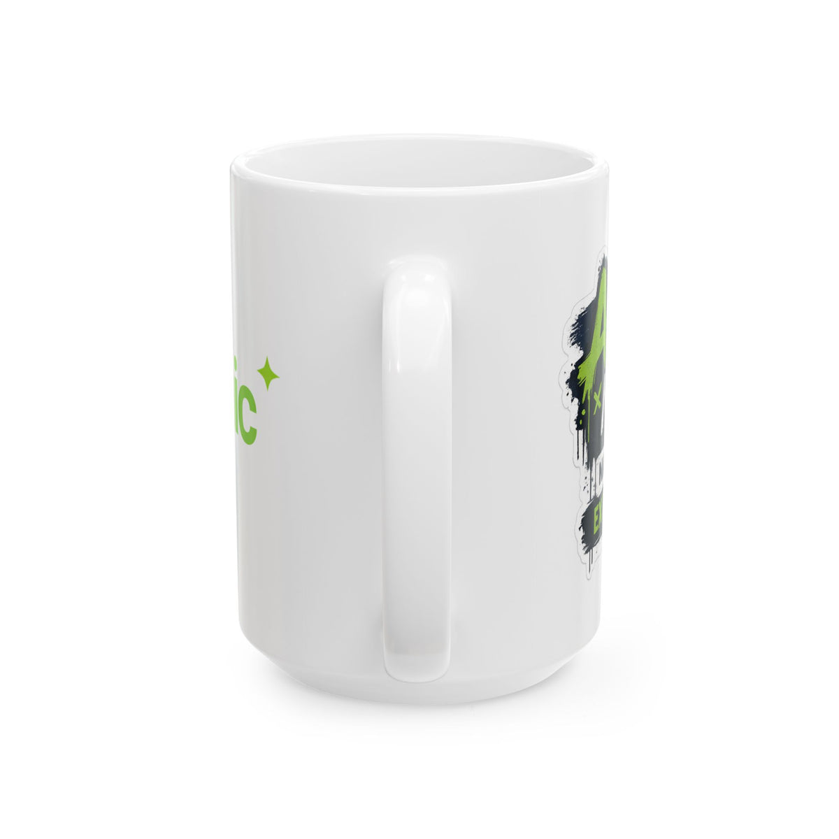 Mug featuring "AI Took My Job, Nailed Exit Interview" AI humor design by AIronic, gallery view 6