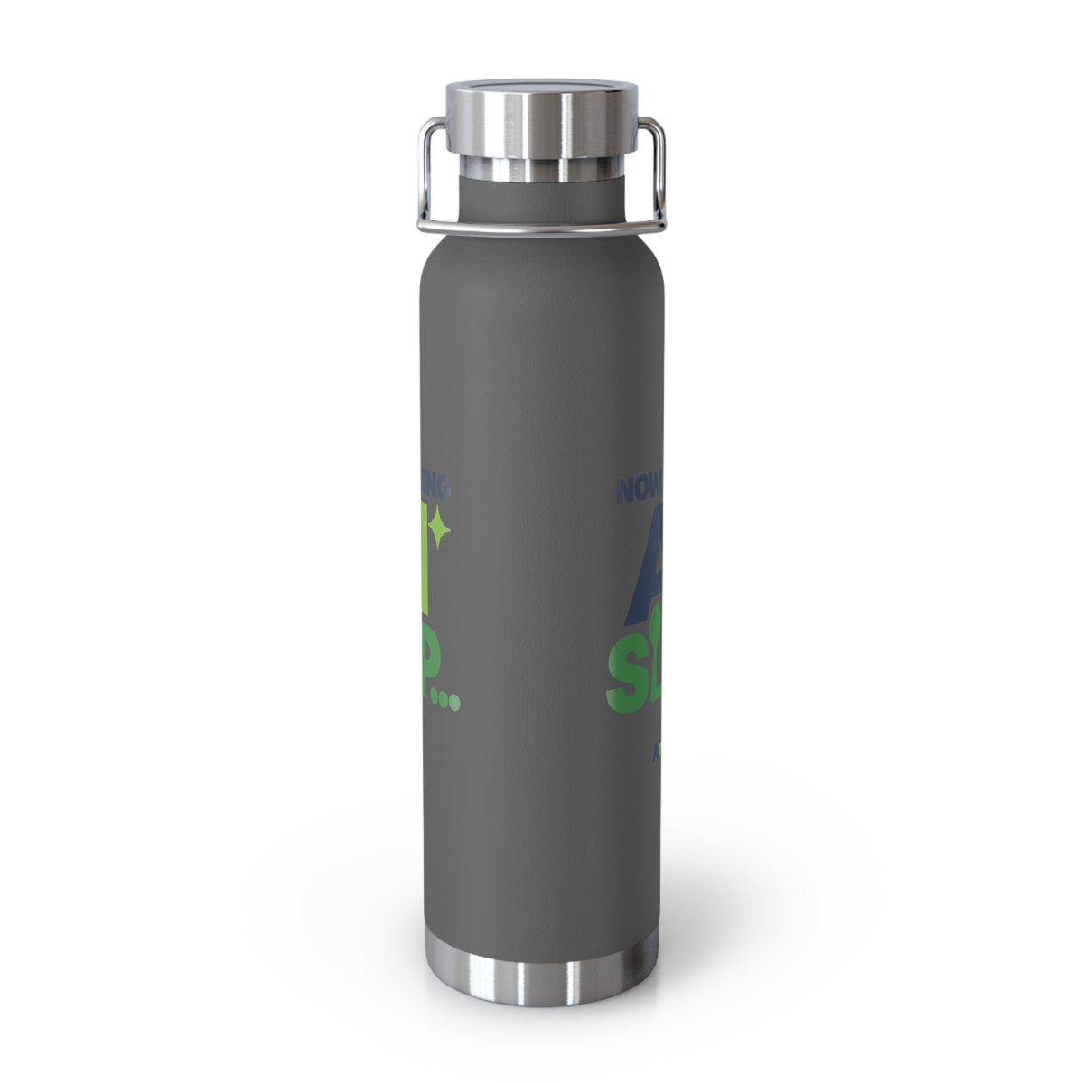 AIronic water bottle featuring "Now Serving AI Slop" AI humor design, gallery view 3