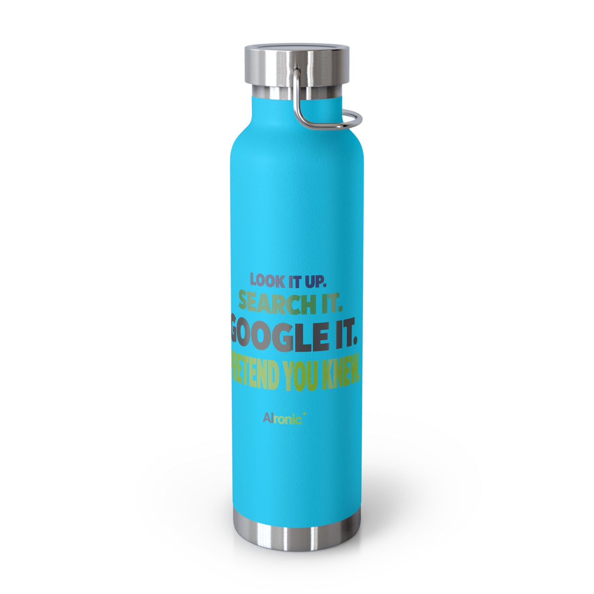 AIronic water bottle featuring "Google It" AI humor design, gallery view 21