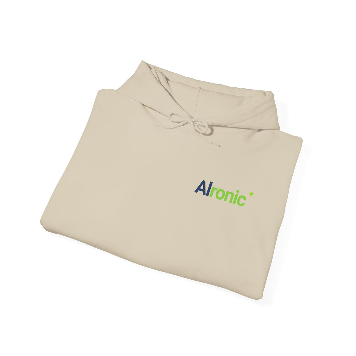 Hoodie featuring "AIronic Minimal Logo" AI humor design by AIronic, gallery view 20